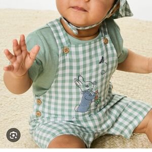 M&S Peter Rabbit Green Gingham Baby Matching Set